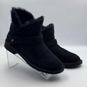 UGG Zariyah Ankle Boots Women's 7 Black Suede Sheepskin New Without Box